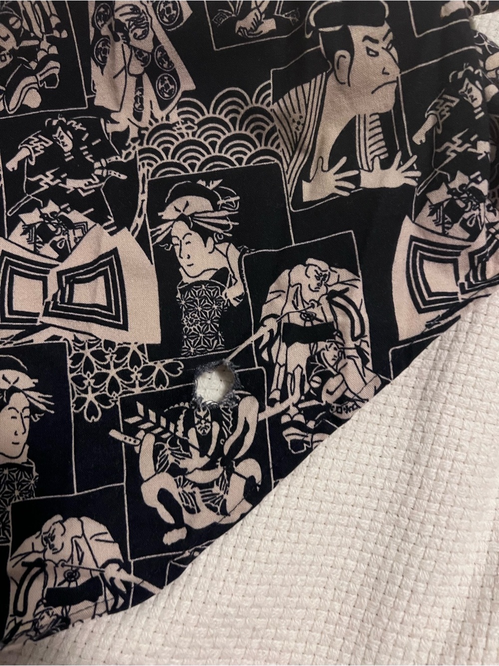 Naked & Famous Denim Navy & Cream Graphic Button-Up Shirt - Picture 5 of 5